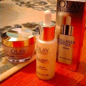 NWT NIB SET Olay Regenerist Collagen Peptide 24 MAX moisturizer & serum